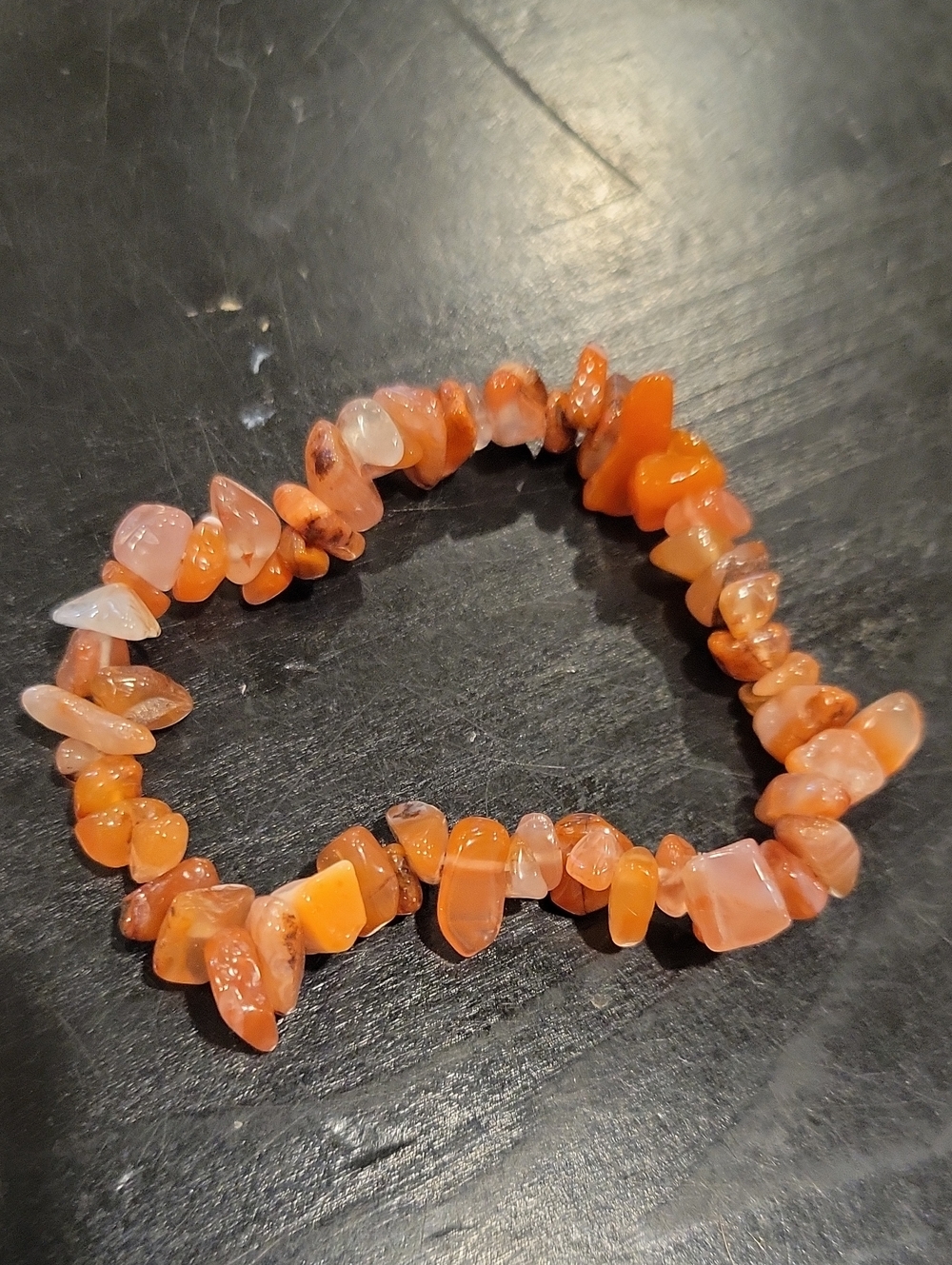 Carnelian Chip Crystal Bracelet- Smaller Wrists